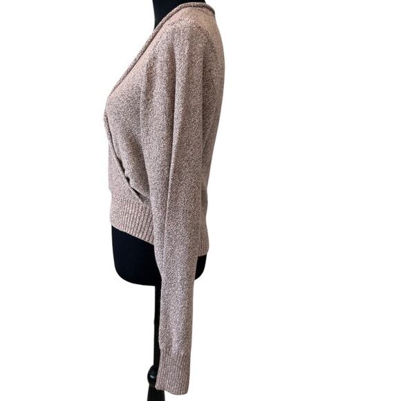 NEW FREE PEOPLE Dusty Rose Pink Going For Gold Wrap Sweater Size S - Picture 4 of 6